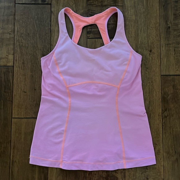 Lululemon Run Pace Pink back mash Size 6 Tank - Picture 5 of 13